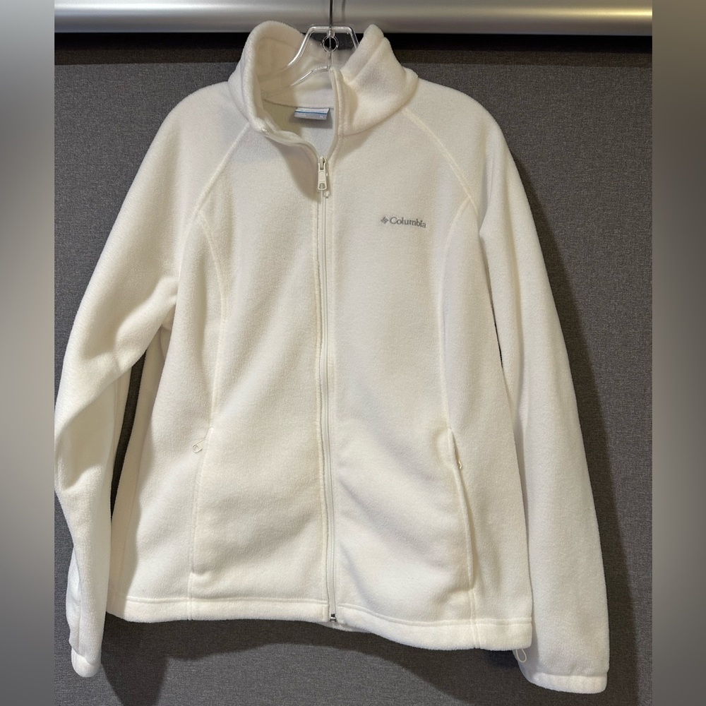 EUC Columbia Fleece Full-Zip, White XL